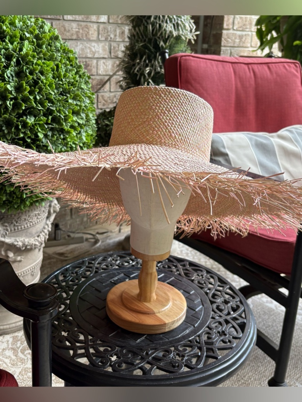 NWT- Eugenia Kim Pink Fringe Wide-Brim Straw Hat